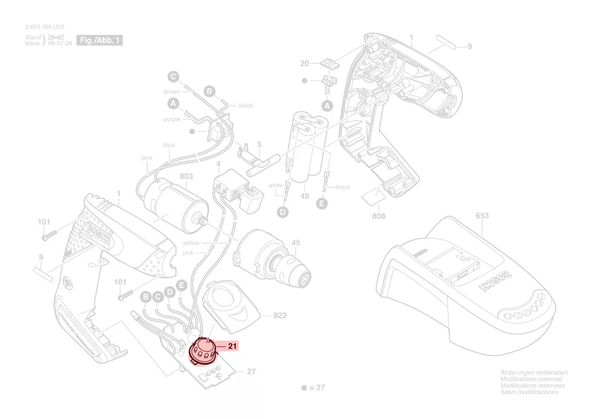 Bouton variateur réf. 2 609 100 434 BOSCH
